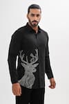 Buy Kalpana Naik Black Cotton Satin Embroidery, Beads Antler Grace Hand Shirt at Aza Fashions Buy_Kalpana Naik_Black Cotton Satin Embroidery, Beads Antler Grace Hand Shirt _at_Aza_Fashions