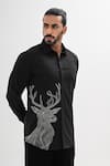 Shop Kalpana Naik Black Cotton Satin Embroidery, Beads Antler Grace Hand Shirt Online at Aza Fashions Shop_Kalpana Naik_Black Cotton Satin Embroidery, Beads Antler Grace Hand Shirt _Online_at_Aza_Fashions