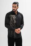 Buy Kalpana Naik Black Cotton Satin Embroidery Golden Stallion Hand Shirt at Aza Fashions Buy_Kalpana Naik_Black Cotton Satin Embroidery Golden Stallion Hand Shirt _at_Aza_Fashions