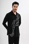 Kalpana Naik Black Crepe Embroidery, Beads The Line Edit Hand Shirt at Aza Fashions Kalpana Naik_Black Crepe Embroidery, Beads The Line Edit Hand Shirt _at_Aza_Fashions