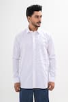 Buy_Kalpana Naik_White Cotton Satin Embroidery Corded Rays Hand Shirt _Online_at_Aza_Fashions