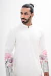 Kalpana Naik_White Crepe Embroidery Gul Noor Hand Kurta Set _at_Aza_Fashions
