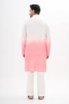 Shop_Kalpana Naik_Off White Bemberg, Silk Pink Ombre Kurta And Pant Set _at_Aza_Fashions