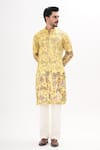 Kalpana Naik_Yellow Madhubani Pattern Kurta And Pant Set _Online_at_Aza_Fashions
