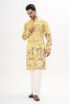 Kalpana Naik_Yellow Madhubani Pattern Kurta And Pant Set _at_Aza_Fashions