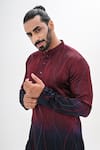 Buy Kalpana Naik Maroon Linen, Satin Embroidery Ombre Hand Kurta Set Buy_Kalpana Naik_Maroon Linen, Satin Embroidery Ombre Hand Kurta Set