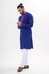 Buy_Kalpana Naik_Blue Crepe Embroidery Bandhani Hand Kurta Set _Online_at_Aza_Fashions