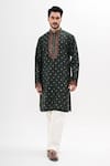 Buy Kalpana Naik Olive Green Crepe Embroidery Bandhani Print Kurta Set Online at Aza Fashions Buy_Kalpana Naik_Olive Green Crepe Embroidery Bandhani Print Kurta Set _Online_at_Aza_Fashions