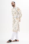 Buy_Kalpana Naik_White Cotton, Silk Embroidery Gul Bagh Kurta Set _Online_at_Aza_Fashions