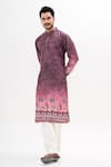 Buy_Kalpana Naik_Pink Cotton, Silk Embroidery Ombre Hand Kurta Set _Online_at_Aza_Fashions