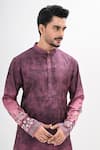 Buy_Kalpana Naik_Pink Cotton, Silk Embroidery Ombre Hand Kurta Set 