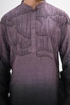Shop_Kalpana Naik_Purple Bemberg, Silk Embroidery Midnight Echo Ombre Kurta And Pant Set _Online_at_Aza_Fashions