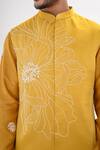 Buy Kalpana Naik Yellow Linen, Satin Embroidery Marigold Muse Nehru Jacket And Kurta Set Buy_Kalpana Naik_Yellow Linen, Satin Embroidery Marigold Muse Nehru Jacket And Kurta Set