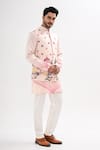 Shop Kalpana Naik Pink Linen, Satin Embroidery Gulabi Nagri Nehru Jacket And Kurta Set Online at Aza Fashions Shop_Kalpana Naik_Pink Linen, Satin Embroidery Gulabi Nagri Nehru Jacket And Kurta Set _Online_at_Aza_Fashions