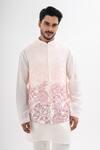 Buy_Kalpana Naik_Ivory Bemberg, Silk Embroidery Phoolon Ki Lakeer Nehru Jacket And Kurta Set 