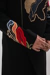 Shop_Kalpana Naik_Black Crepe Embroidery Imperial Blossom Achkan Set _Online_at_Aza_Fashions