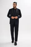 Buy_Kalpana Naik_Navy Embroidery Midnight Blue Hand Tuxedo Set _Online_at_Aza_Fashions