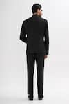 Shop_Kalpana Naik_Black Terrycloth Embroidery Pintucks Hand Tuxedo Set _at_Aza_Fashions