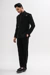 Buy_Kalpana Naik_Black Crepe Buckles Overlapping Tuxedo And Pant Set _Online_at_Aza_Fashions