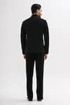 Shop_Kalpana Naik_Black Crepe Buckles Overlapping Tuxedo And Pant Set _at_Aza_Fashions