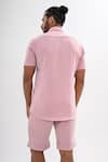 Shop_Kalpana Naik_Pink Crepe Blush Pocketed Shirt And Shorts Co-ord Set _at_Aza_Fashions