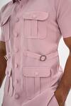 Buy_Kalpana Naik_Pink Crepe Blush Pocketed Shirt And Shorts Co-ord Set 