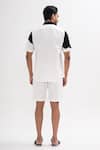 Shop_Kalpana Naik_White Crepe Dual Colored Shirt And Shorts Co-ord Set _at_Aza_Fashions