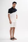 Kalpana Naik_White Crepe Dual Colored Shirt And Shorts Co-ord Set _Online_at_Aza_Fashions