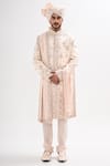 Buy Kalpana Naik Cream Satin, Silk, Bemberg, Shantoon Embroidery Fawn Rajwada Hand Sherwani Set at Aza Fashions Buy_Kalpana Naik_Cream Satin, Silk, Bemberg, Shantoon Embroidery Fawn Rajwada Hand Sherwani Set _at_Aza_Fashions