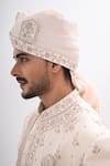 Kalpana Naik Cream Satin, Silk, Bemberg, Shantoon Embroidery Fawn Rajwada Hand Sherwani Set at Aza Fashions Kalpana Naik_Cream Satin, Silk, Bemberg, Shantoon Embroidery Fawn Rajwada Hand Sherwani Set _at_Aza_Fashions