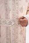 Shop Kalpana Naik Cream Satin, Silk, Bemberg, Shantoon Embroidery Fawn Rajwada Hand Sherwani Set Shop_Kalpana Naik_Cream Satin, Silk, Bemberg, Shantoon Embroidery Fawn Rajwada Hand Sherwani Set