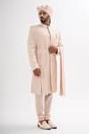 Buy_Kalpana Naik_Pink Embroidery Blush Sherwani Set _at_Aza_Fashions