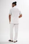 Shop_Kalpana Naik_White Crepe Corded Zipper Shirt And Pant Co-ord Set _at_Aza_Fashions