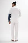 Shop_Kalpana Naik_White Crepe Dual Colored Shirt And Pant Co-ord Set _at_Aza_Fashions