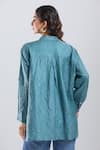 Buy_Divyam Mehta_Blue Embroidery Collared Stitchline Thread Placement Shirt _Online_at_Aza_Fashions