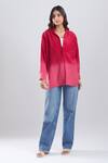 Shop_Divyam Mehta_Red Collared Ombre Shirt _Online_at_Aza_Fashions
