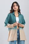 Shop_Divyam Mehta_Blue Collared Full Sleeve Ombre Shirt _at_Aza_Fashions