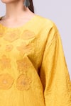 Shop_Divyam Mehta_Yellow Embroidery Round Neck Kurta And Pant Set _Online_at_Aza_Fashions