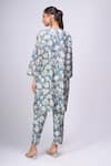 Shop_Divyam Mehta_Blue Round Neck Flower Print Kurta With Pant _at_Aza_Fashions