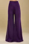 Mishru_Purple V-, Sweetheart Cape Bustier Pant Set _at_Aza_Fashions