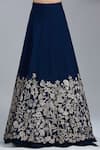 Mishru_Blue Embroidery, Sequins Square Neck Floral Lehenga Set _Online_at_Aza_Fashions