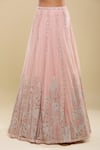 Buy_Mishru_Pink Embroidery Leaf Neck Lehenga Set _Online_at_Aza_Fashions