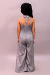 Shop_Lil Drama_Gray Cotton Satin Foil Printing, Gota Patti Mehfil Embroidered Jumpsuit _at_Aza_Fashions