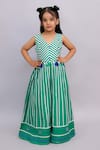 Buy_Lil Drama_Green Cotton Mirrors, Tassels Shor Gul Printed Jumpsuit _at_Aza_Fashions
