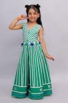 Lil Drama_Green Cotton Mirrors, Tassels Shor Gul Printed Jumpsuit _Online_at_Aza_Fashions