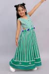 Shop_Lil Drama_Green Cotton Mirrors, Tassels Shor Gul Printed Jumpsuit _Online_at_Aza_Fashions