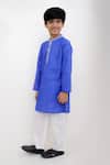 Lil Drama Blue Cotton Embroidery Shor Gul Kurta Set Online at Aza Fashions Lil Drama_Blue Cotton Embroidery Shor Gul Kurta Set _Online_at_Aza_Fashions