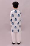 Shop_Lil Drama_White Cotton Mirrors, Beads Shor Gul Flower Print Kurta _at_Aza_Fashions