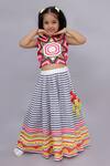 Buy_Lil Drama_Multi Color Cotton Mirrors, Tassels, Lace Shor Gul Printed Lehenga With Blouse 