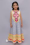 Lil Drama_Multi Color Cotton Mirrors, Lace, Tassels Shor Gul Printed Jumpsuit _Online_at_Aza_Fashions